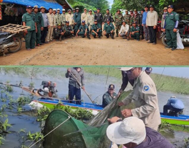 ឃុំត្រើយស្លា ស្រុកស្អាង បទល្មើសនេសាទទ្រង់ទ្រាយធំ ត្រូវកម្លាំងចុះ បង្ក្រាប