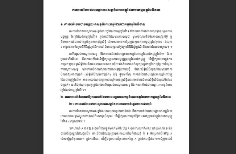 ការចាត់ចែងបណ្ដោះអាសន្នចំពោះវត្ថុ_ដែលជាកម្មវត្ថុនៃវិវាទ